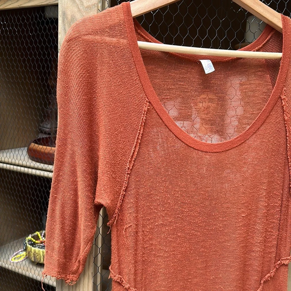 Free People Intimately Weekend Layer Top Tunic in Burnt Orange